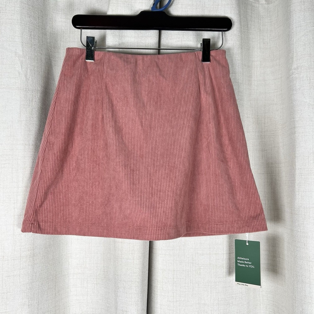 NEW! Halara AuraCord Cloud Corduroy Skort Blush Pink Mini Skirt Small Athleisure